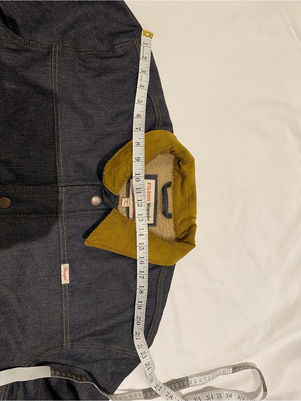 Filson Wool Lined Indigo Denim Work Jacket with Corduroy Collar - Picture 14 of 16
